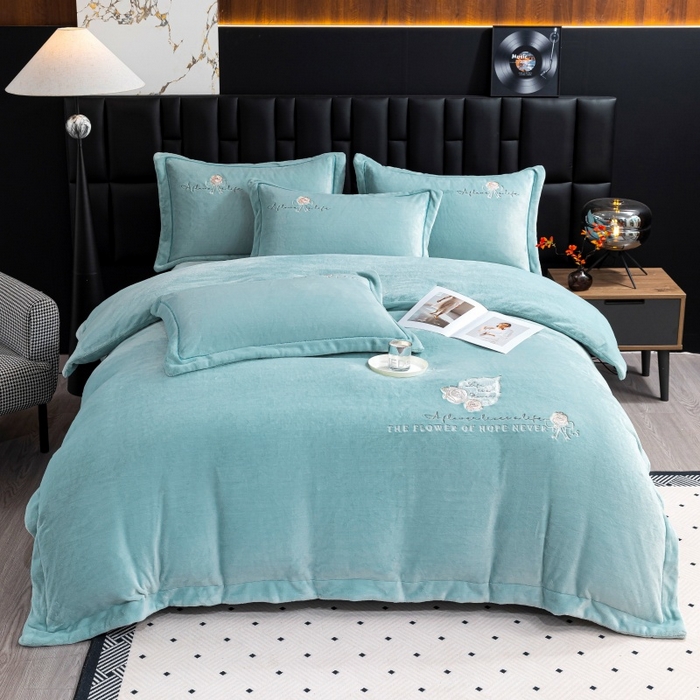 91家纺网 家纺一手货源 找家纺 （总）优姿家纺 2025新款300克全消光牛奶蛋白蚕丝绒四件套