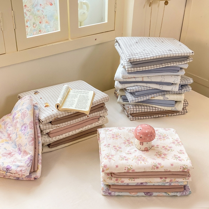 91家纺网 家纺一手货源 找家纺 （总）夜笙家纺 2025秋冬网红爆款110克水洗棉高克重皱皱纱（提供买家秀）