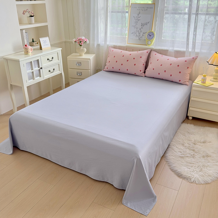 91家纺网 家纺一手货源 找家纺 好亿来家纺 2025新款加厚A类云感双层纱单品被套 被套单件 草莓啵啵-粉