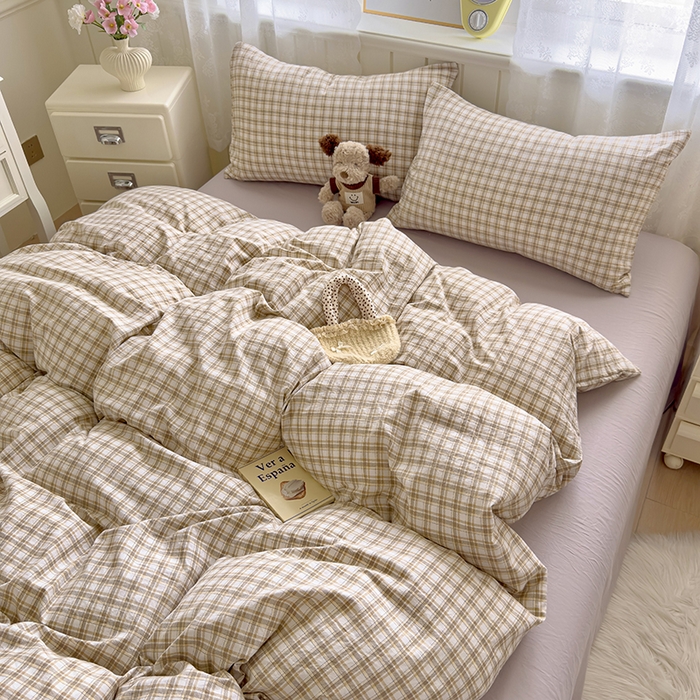 91家纺网 家纺一手货源 找家纺 好亿来家纺 2025新款加厚A类云感双层纱单品被套 被套单件 麦斯-咖