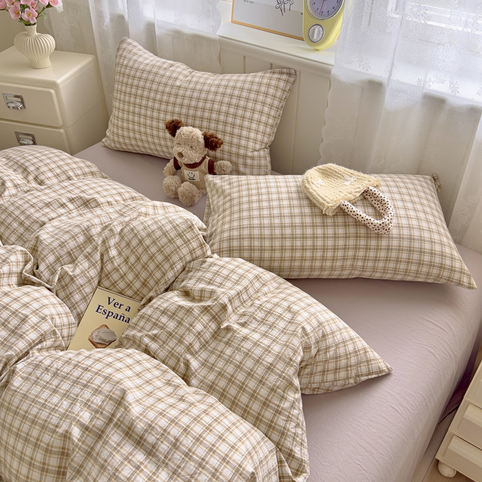 91家纺网 家纺一手货源 找家纺 好亿来家纺 2025新款加厚A类云感双层纱单品被套 被套单件 麦斯-咖