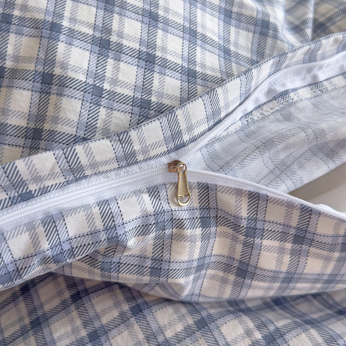 91家纺网 家纺一手货源 找家纺 好亿来家纺 2025新款加厚A类云感双层纱单品被套 被套单件 麦斯-蓝