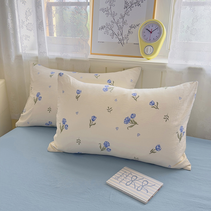 91家纺网 家纺一手货源 找家纺 好亿来家纺 2025新款加厚A类云感双层纱单品被套 被套单件 明媚-蓝