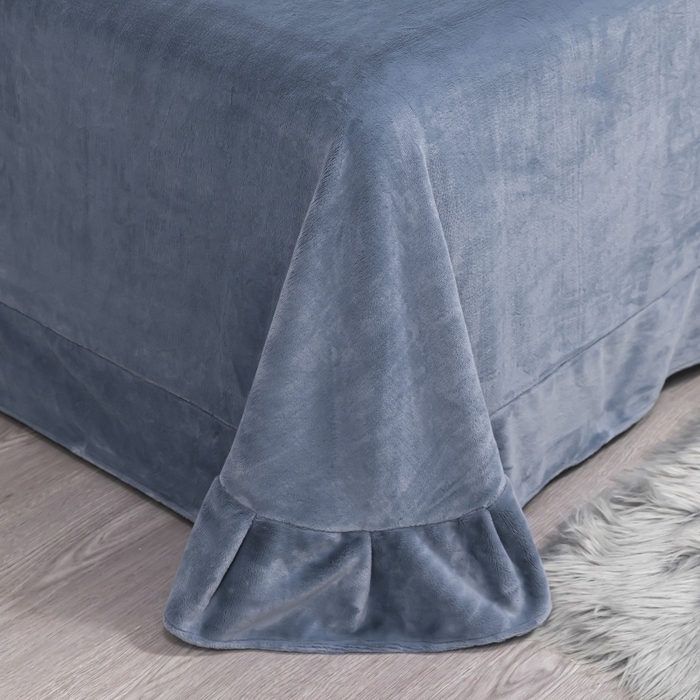 91家纺网 家纺一手货源 找家纺 优姿家纺 2025新款300克全消光牛奶蛋白蚕丝绒四件套 凯丽-深灰