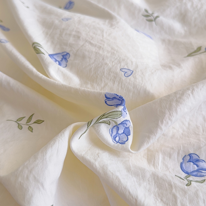 91家纺网 家纺一手货源 找家纺 好亿来家纺 2025新款加厚A类云感双层纱单品被套 被套单件 明媚-蓝