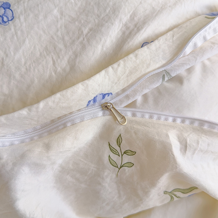 91家纺网 家纺一手货源 找家纺 好亿来家纺 2025新款加厚A类云感双层纱单品被套 被套单件 明媚-蓝