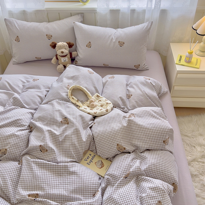 好亿来家纺 2025新款加厚A类云感双层纱单品被套 被套单件 奶熊