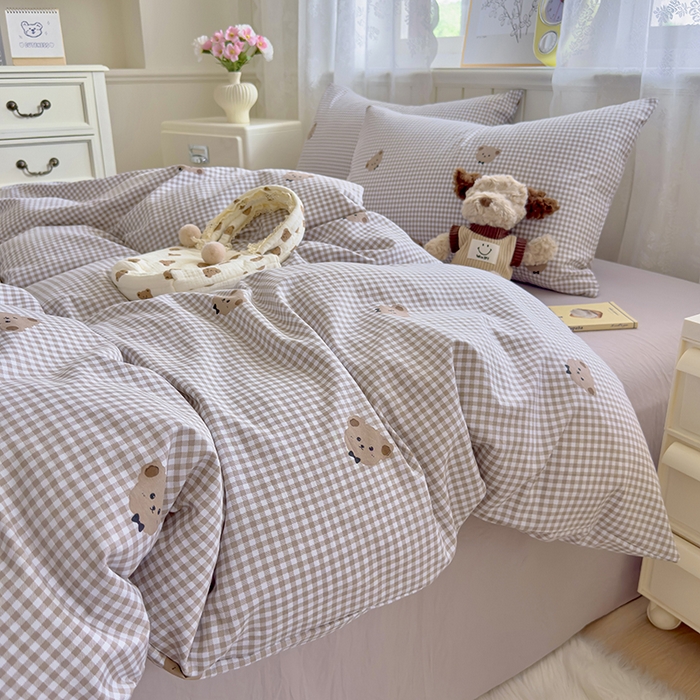 91家纺网 家纺一手货源 找家纺 好亿来家纺 2025新款加厚A类云感双层纱单品被套 被套单件 奶熊