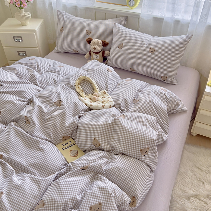 91家纺网 家纺一手货源 找家纺 好亿来家纺 2025新款加厚A类云感双层纱单品被套 被套单件 奶熊