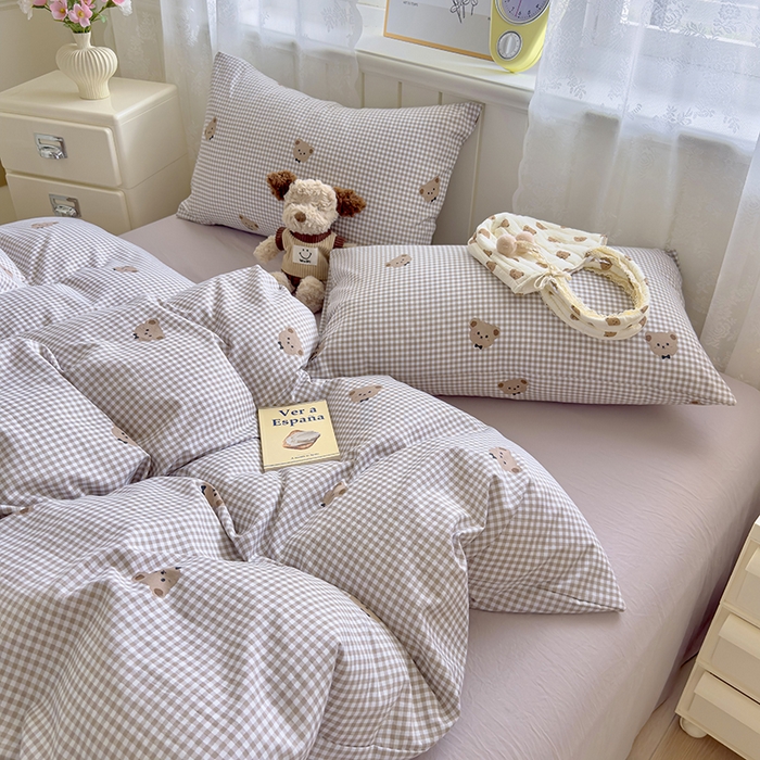 91家纺网 家纺一手货源 找家纺 好亿来家纺 2025新款加厚A类云感双层纱单品被套 被套单件 奶熊