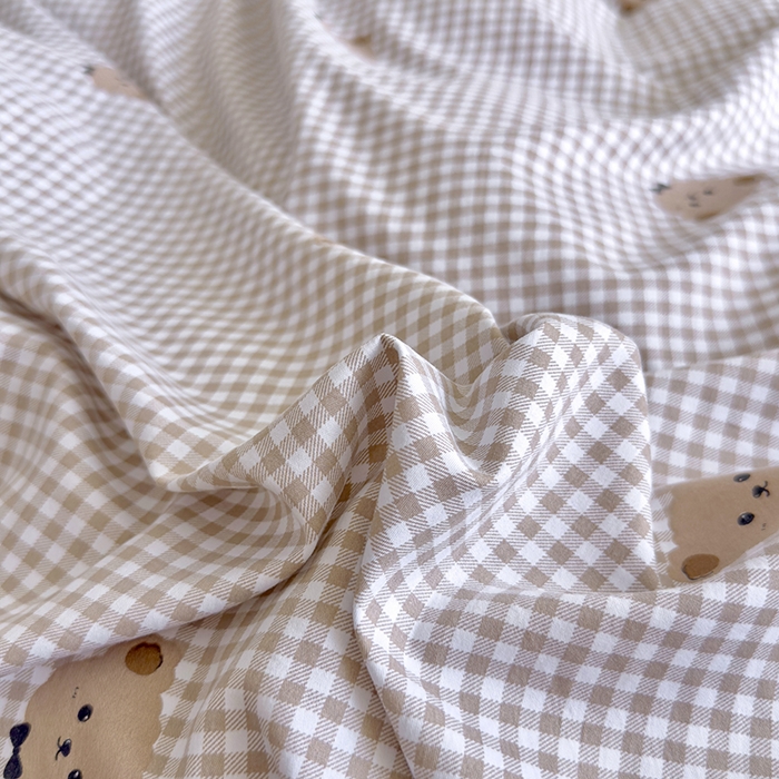 91家纺网 家纺一手货源 找家纺 好亿来家纺 2025新款加厚A类云感双层纱单品被套 被套单件 奶熊