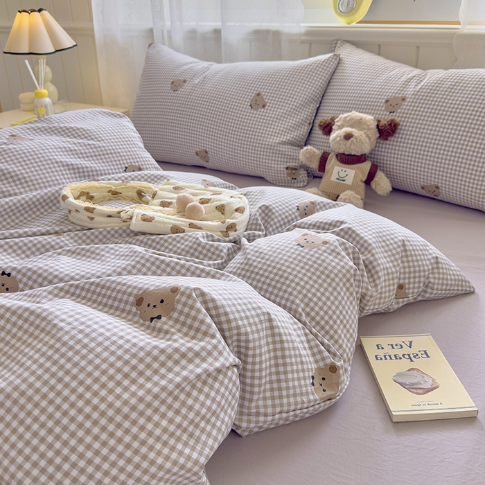 91家纺网 家纺一手货源 找家纺 好亿来家纺 2025新款加厚A类云感双层纱单品被套 被套单件 奶熊