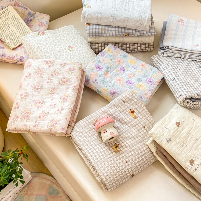 91家纺网 家纺一手货源 找家纺 夜笙家纺 2025秋冬网红爆款110克水洗棉高克重皱皱纱（提供买家秀） 组合图仅做展示不可下单