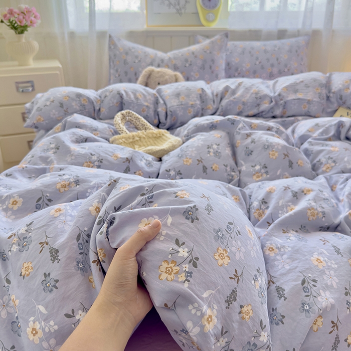 91家纺网 家纺一手货源 找家纺 好亿来家纺 2025新款加厚A类云感双层纱单品被套 被套单件 芊叶怡梦-灰