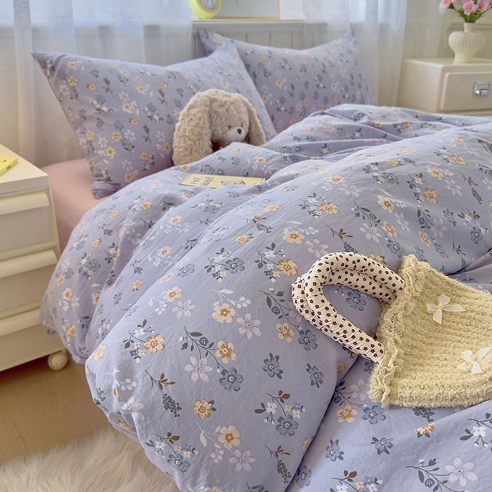 91家纺网 家纺一手货源 找家纺 好亿来家纺 2025新款加厚A类云感双层纱单品被套 被套单件 芊叶怡梦-灰