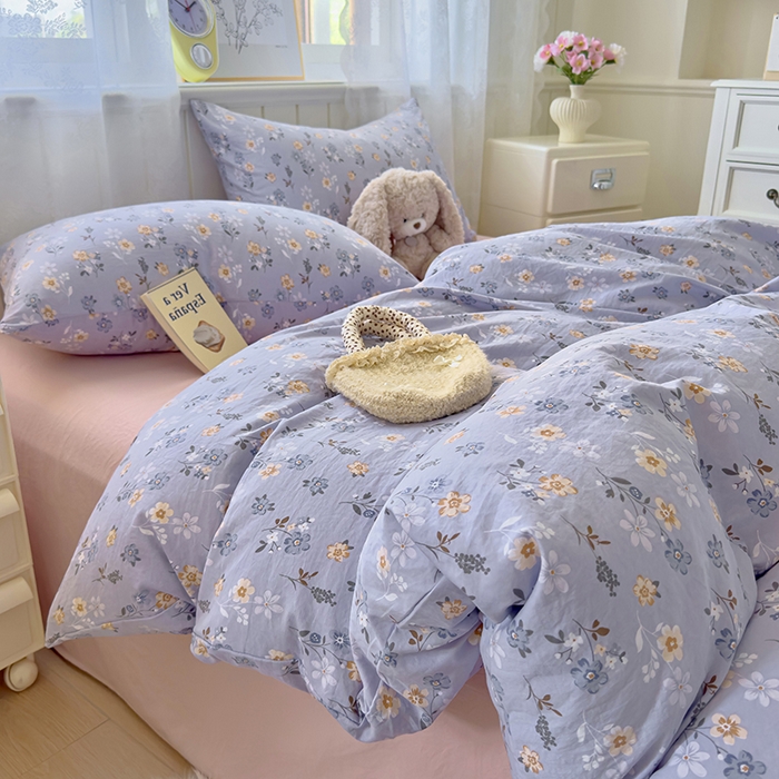 91家纺网 家纺一手货源 找家纺 好亿来家纺 2025新款加厚A类云感双层纱单品被套 被套单件 芊叶怡梦-灰