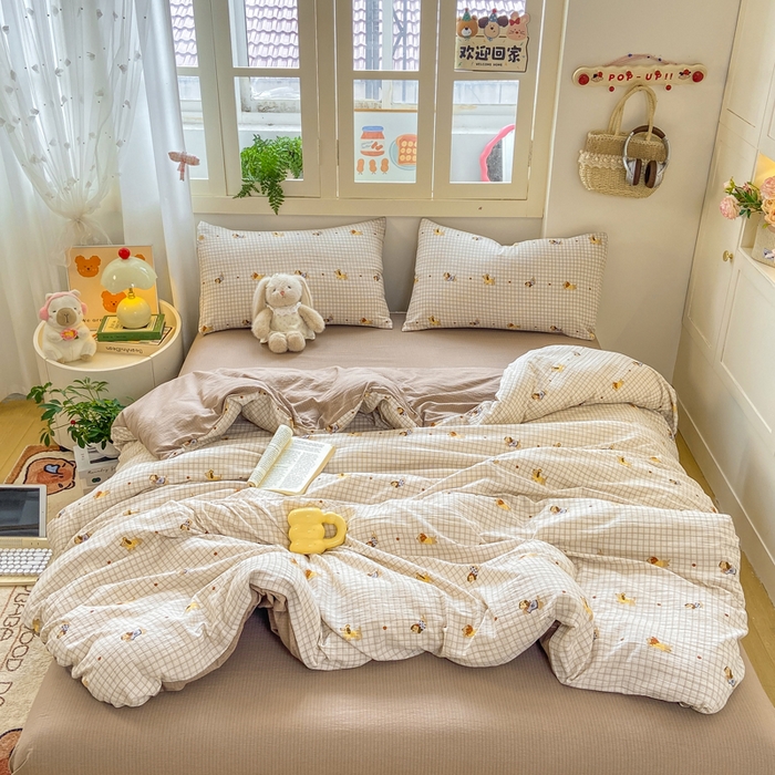 91家纺网 家纺一手货源 找家纺 夜笙家纺 2025秋冬网红爆款110克水洗棉高克重皱皱纱（提供买家秀） 巴克小狗