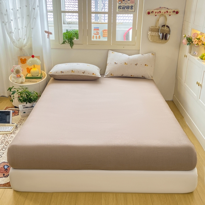 91家纺网 家纺一手货源 找家纺 夜笙家纺 2025秋冬网红爆款110克水洗棉高克重皱皱纱（提供买家秀） 巴克小狗