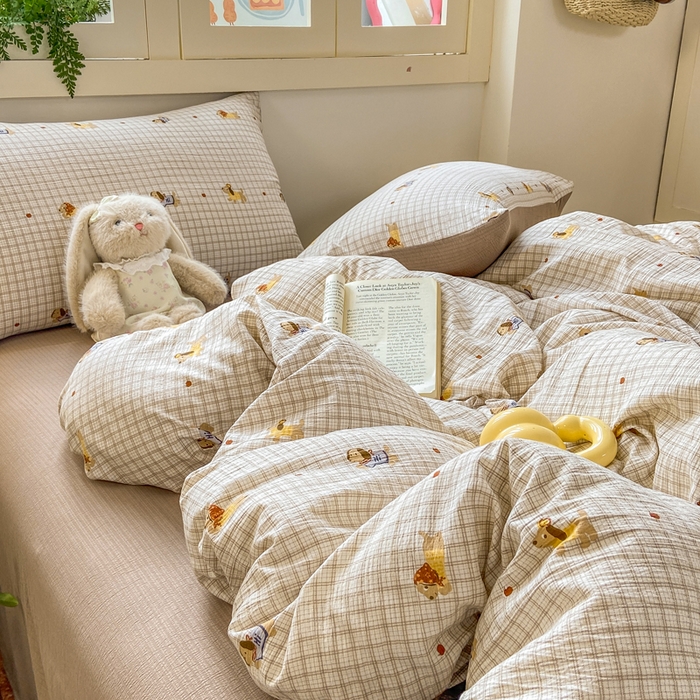 91家纺网 家纺一手货源 找家纺 夜笙家纺 2025秋冬网红爆款110克水洗棉高克重皱皱纱（提供买家秀） 巴克小狗