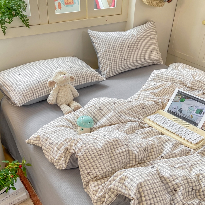 91家纺网 家纺一手货源 找家纺 夜笙家纺 2025秋冬网红爆款110克水洗棉高克重皱皱纱（提供买家秀） 蝴蝶结