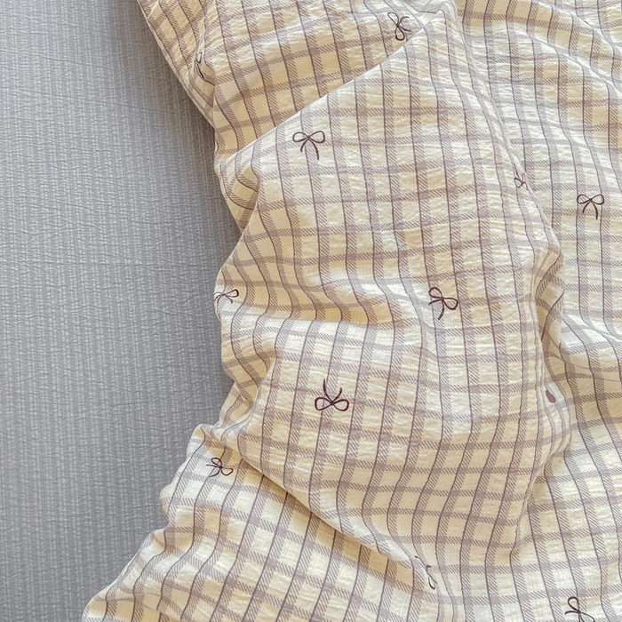 91家纺网 家纺一手货源 找家纺 夜笙家纺 2025秋冬网红爆款110克水洗棉高克重皱皱纱（提供买家秀） 蝴蝶结