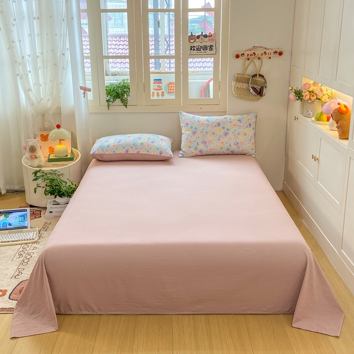 91家纺网 家纺一手货源 找家纺 夜笙家纺 2025秋冬网红爆款110克水洗棉高克重皱皱纱（提供买家秀） 花海-蓝