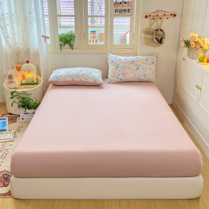 91家纺网 家纺一手货源 找家纺 夜笙家纺 2025秋冬网红爆款110克水洗棉高克重皱皱纱（提供买家秀） 花海-蓝