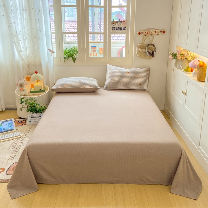 91家纺网 家纺一手货源 找家纺 夜笙家纺 2025秋冬网红爆款110克水洗棉高克重皱皱纱（提供买家秀） 卡皮巴拉-咖