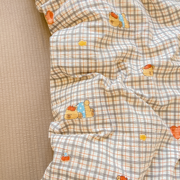 91家纺网 家纺一手货源 找家纺 夜笙家纺 2025秋冬网红爆款110克水洗棉高克重皱皱纱（提供买家秀） 卡皮巴拉-咖