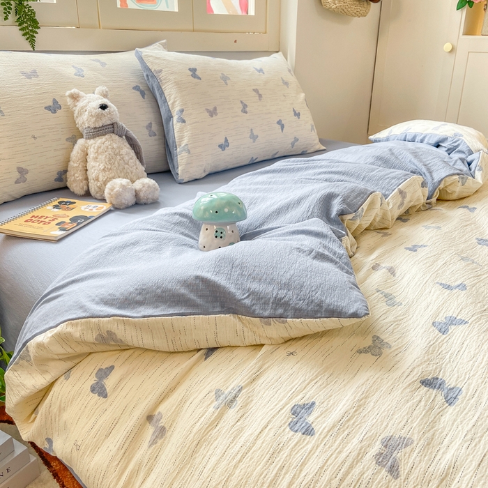 夜笙家纺 2025秋冬网红爆款110克水洗棉高克重皱皱纱（提供买家秀） 兰黛