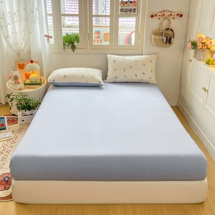 91家纺网 家纺一手货源 找家纺 夜笙家纺 2025秋冬网红爆款110克水洗棉高克重皱皱纱（提供买家秀） 兰黛