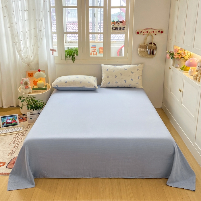 91家纺网 家纺一手货源 找家纺 夜笙家纺 2025秋冬网红爆款110克水洗棉高克重皱皱纱（提供买家秀） 兰黛