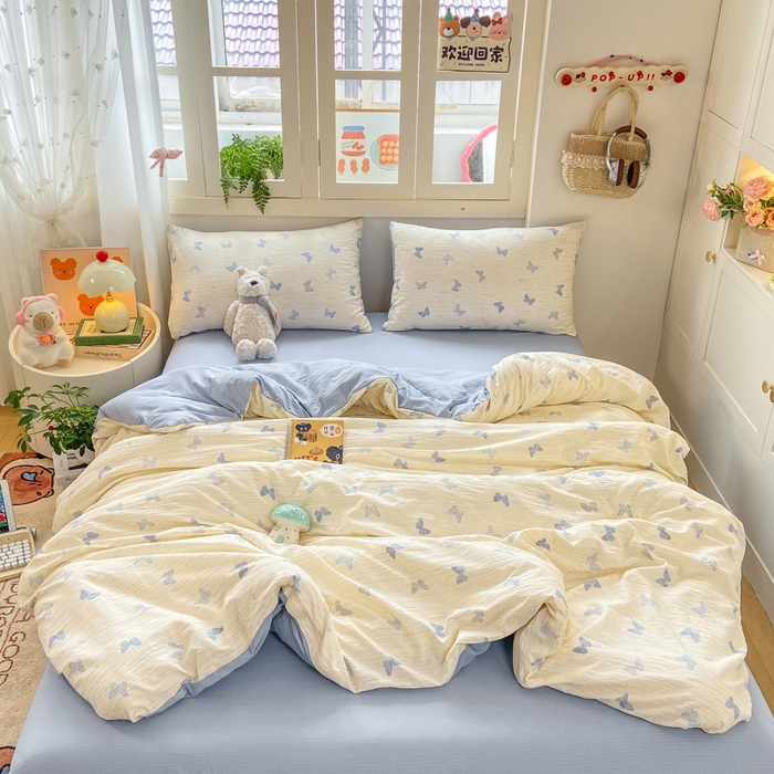 91家纺网 家纺一手货源 找家纺 夜笙家纺 2025秋冬网红爆款110克水洗棉高克重皱皱纱（提供买家秀） 兰黛