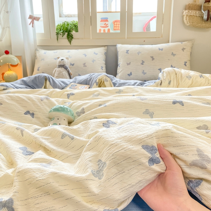 91家纺网 家纺一手货源 找家纺 夜笙家纺 2025秋冬网红爆款110克水洗棉高克重皱皱纱（提供买家秀） 兰黛