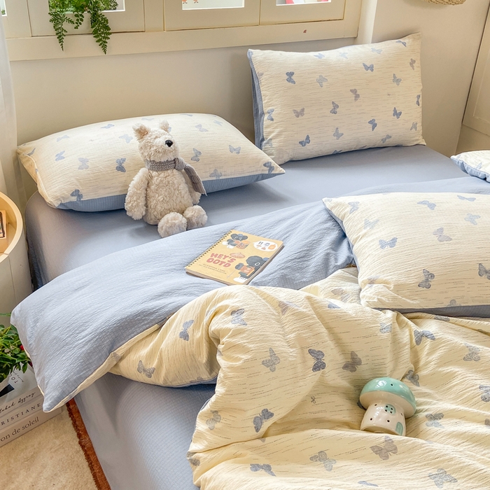 91家纺网 家纺一手货源 找家纺 夜笙家纺 2025秋冬网红爆款110克水洗棉高克重皱皱纱（提供买家秀） 兰黛