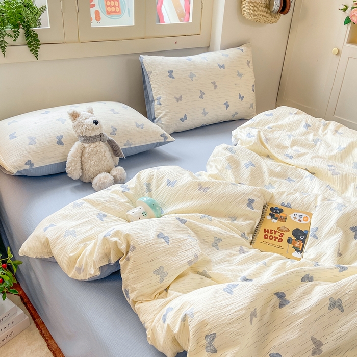 91家纺网 家纺一手货源 找家纺 夜笙家纺 2025秋冬网红爆款110克水洗棉高克重皱皱纱（提供买家秀） 兰黛