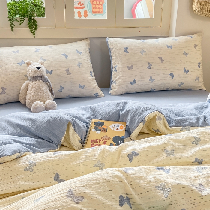 91家纺网 家纺一手货源 找家纺 夜笙家纺 2025秋冬网红爆款110克水洗棉高克重皱皱纱（提供买家秀） 兰黛