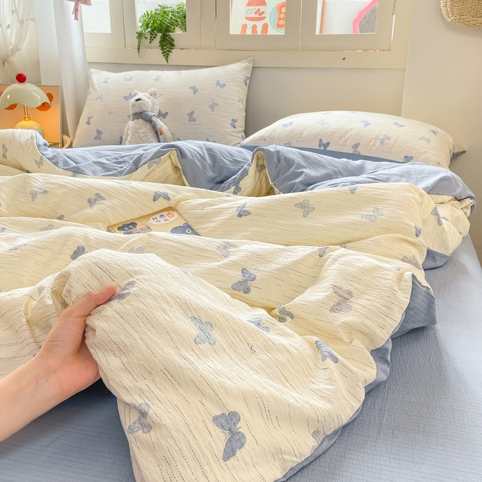 91家纺网 家纺一手货源 找家纺 夜笙家纺 2025秋冬网红爆款110克水洗棉高克重皱皱纱（提供买家秀） 兰黛