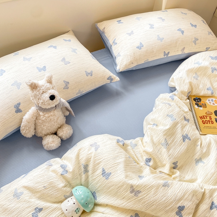 91家纺网 家纺一手货源 找家纺 夜笙家纺 2025秋冬网红爆款110克水洗棉高克重皱皱纱（提供买家秀） 兰黛