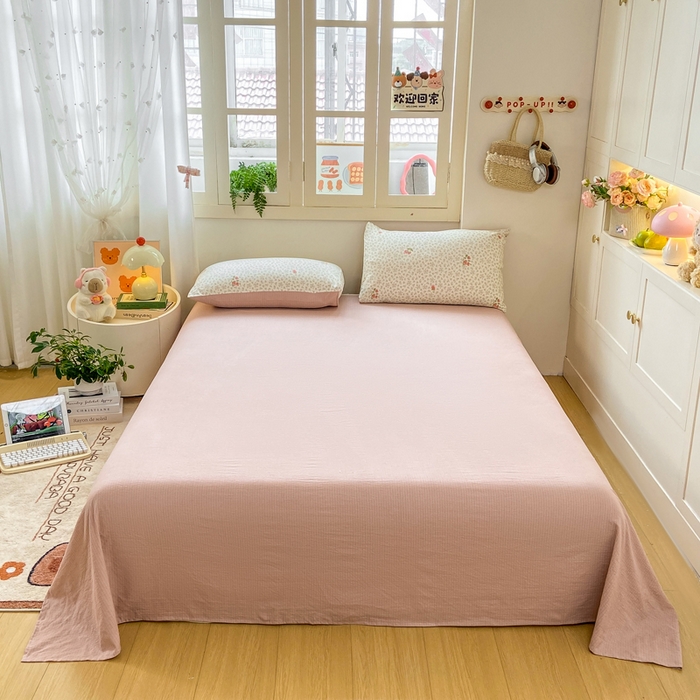 91家纺网 家纺一手货源 找家纺 夜笙家纺 2025秋冬网红爆款110克水洗棉高克重皱皱纱（提供买家秀） 甜心草莓