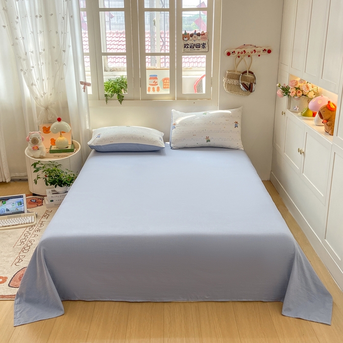 91家纺网 家纺一手货源 找家纺 夜笙家纺 2025秋冬网红爆款110克水洗棉高克重皱皱纱（提供买家秀） 熊熊乐园