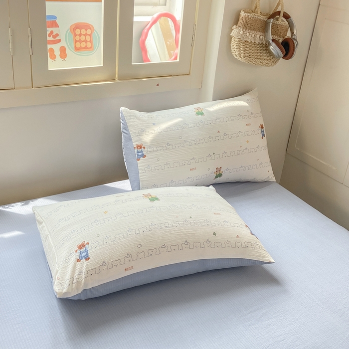 91家纺网 家纺一手货源 找家纺 夜笙家纺 2025秋冬网红爆款110克水洗棉高克重皱皱纱（提供买家秀） 熊熊乐园