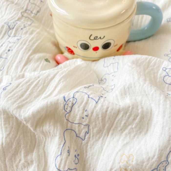 91家纺网 家纺一手货源 找家纺 夜笙家纺 2025秋冬网红爆款110克水洗棉高克重皱皱纱（提供买家秀） 熊熊乐园