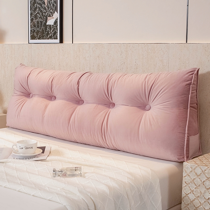 91家纺网 家纺一手货源 找家纺 （总）碧尔家居 2025新款荷兰绒弯型三角床头靠垫软包榻榻米大靠背