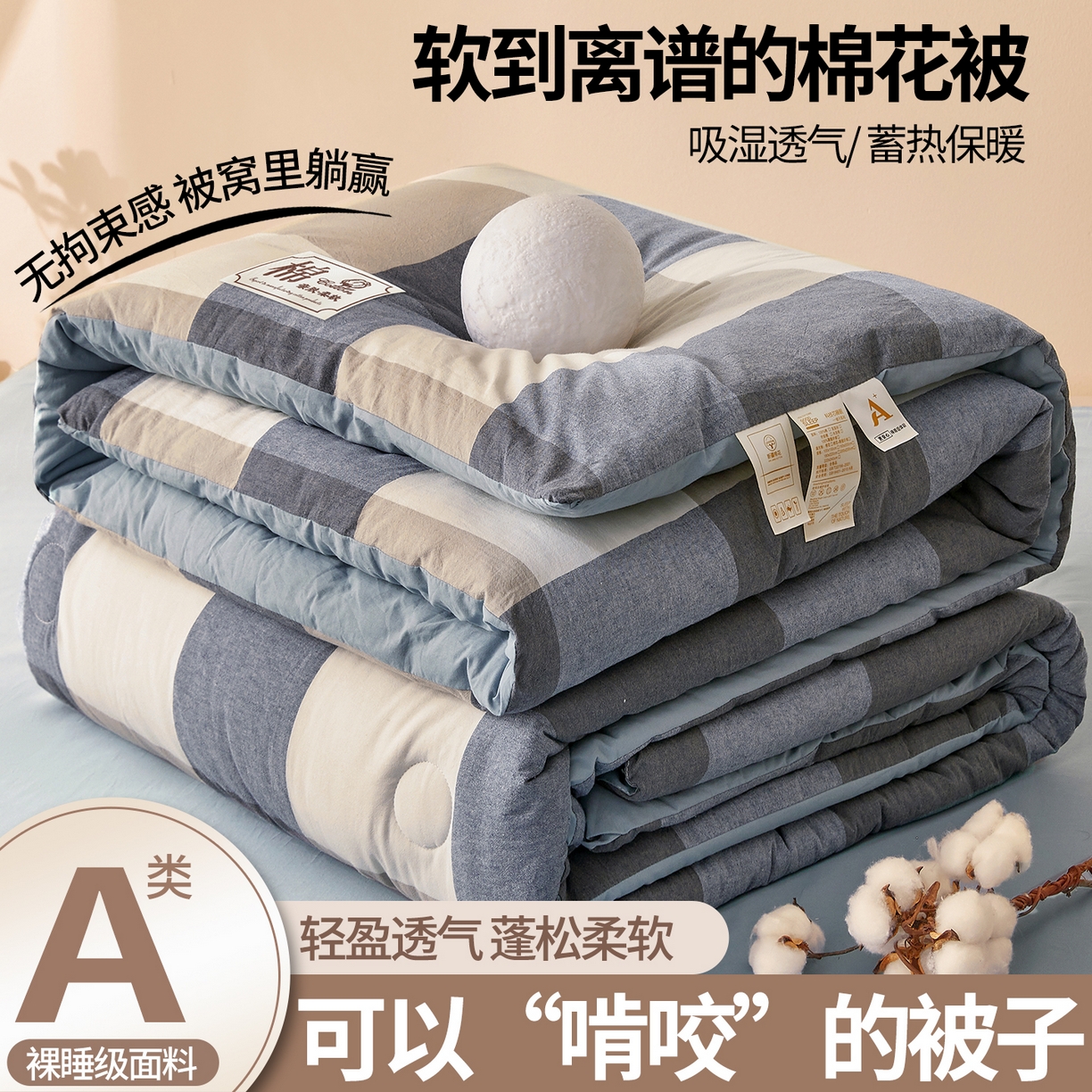 91家纺网 家纺一手货源 找家纺 （总）晓时候 2025新款A类水洗棉冬被新疆棉花被夏被春秋被四季被子被芯