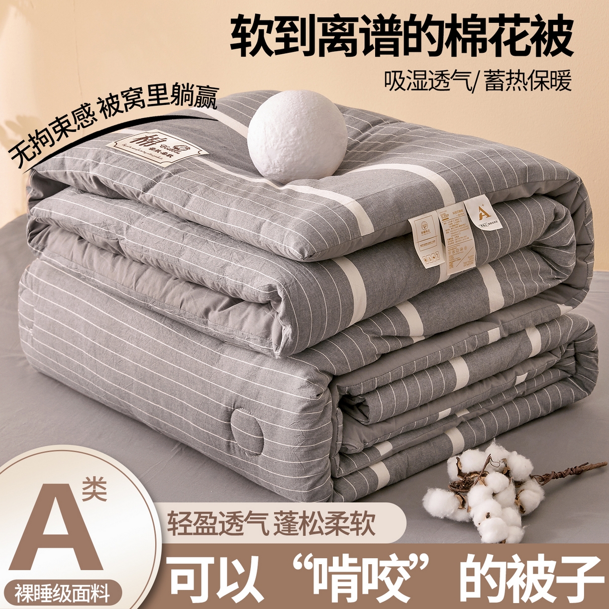 91家纺网 家纺一手货源 找家纺 （总）晓时候 2025新款A类水洗棉冬被新疆棉花被夏被春秋被四季被子被芯