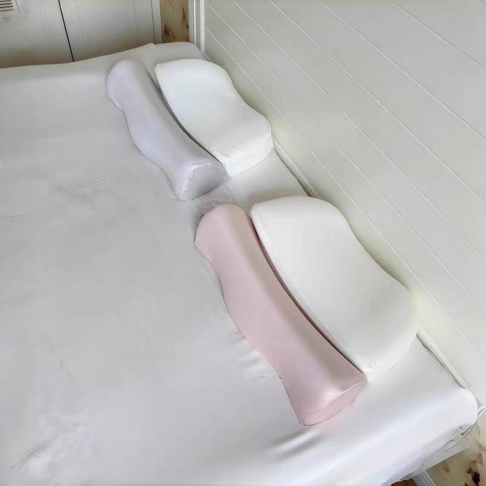 91家纺网 家纺一手货源 找家纺 云熙枕业 2025新款颈椎反弓牵引记忆深睡枕头枕芯 粉色