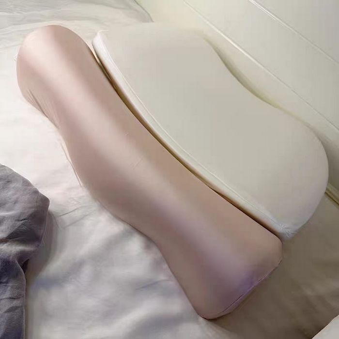 91家纺网 家纺一手货源 找家纺 云熙枕业 2025新款颈椎反弓牵引记忆深睡枕头枕芯 粉色