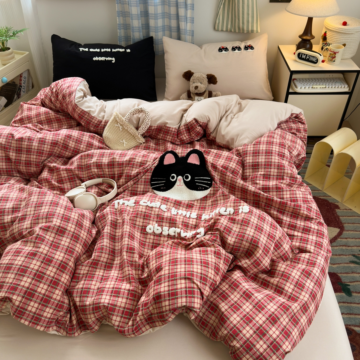 （总）一霖家纺 2025新款高克重云朵棉毛巾绣印绣四件套-小清新-第四波小清新系列