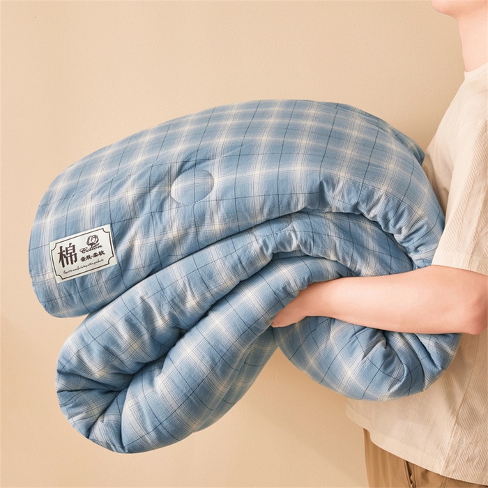 91家纺网 家纺一手货源 找家纺 晓时候 2025新款A类水洗棉冬被新疆棉花被夏被春秋被四季被子被芯 海蓝格